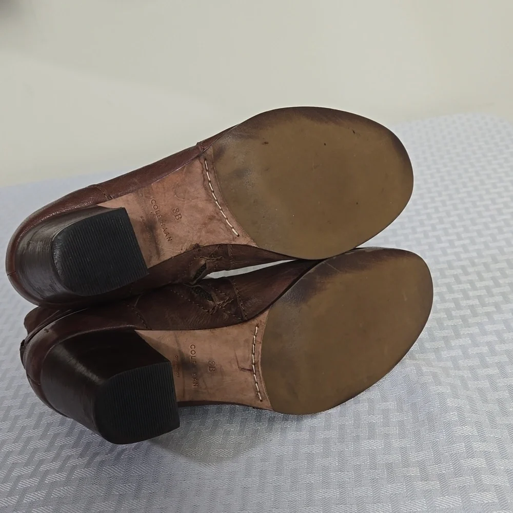 Cole Haan brown leather ankle booties
